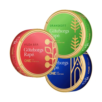 Göteborgs Rapé ONE Vit Portion + Granskott + Vilda Bär